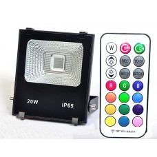 20W AC100-240V Slim RF RGB color changing LED Floodlight Project Lamp with Memory Function IP65